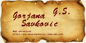 Gorjana Savković vizit kartica